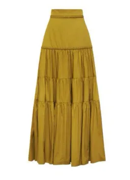Aje Medina Cropped Top and Casabianca Tiered Skirt Set Yellow Size 8 for rent on The Volte - image 6