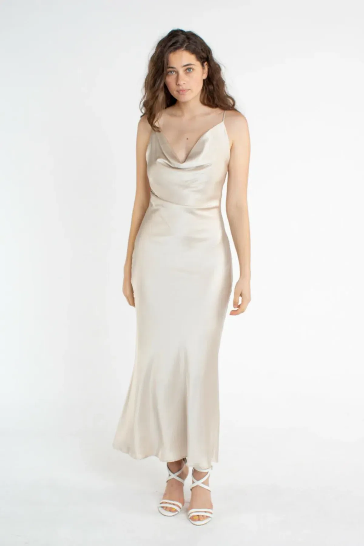 Bec & Bridge The Dreamer Cowl Dress Sand Size 12 - Image 1