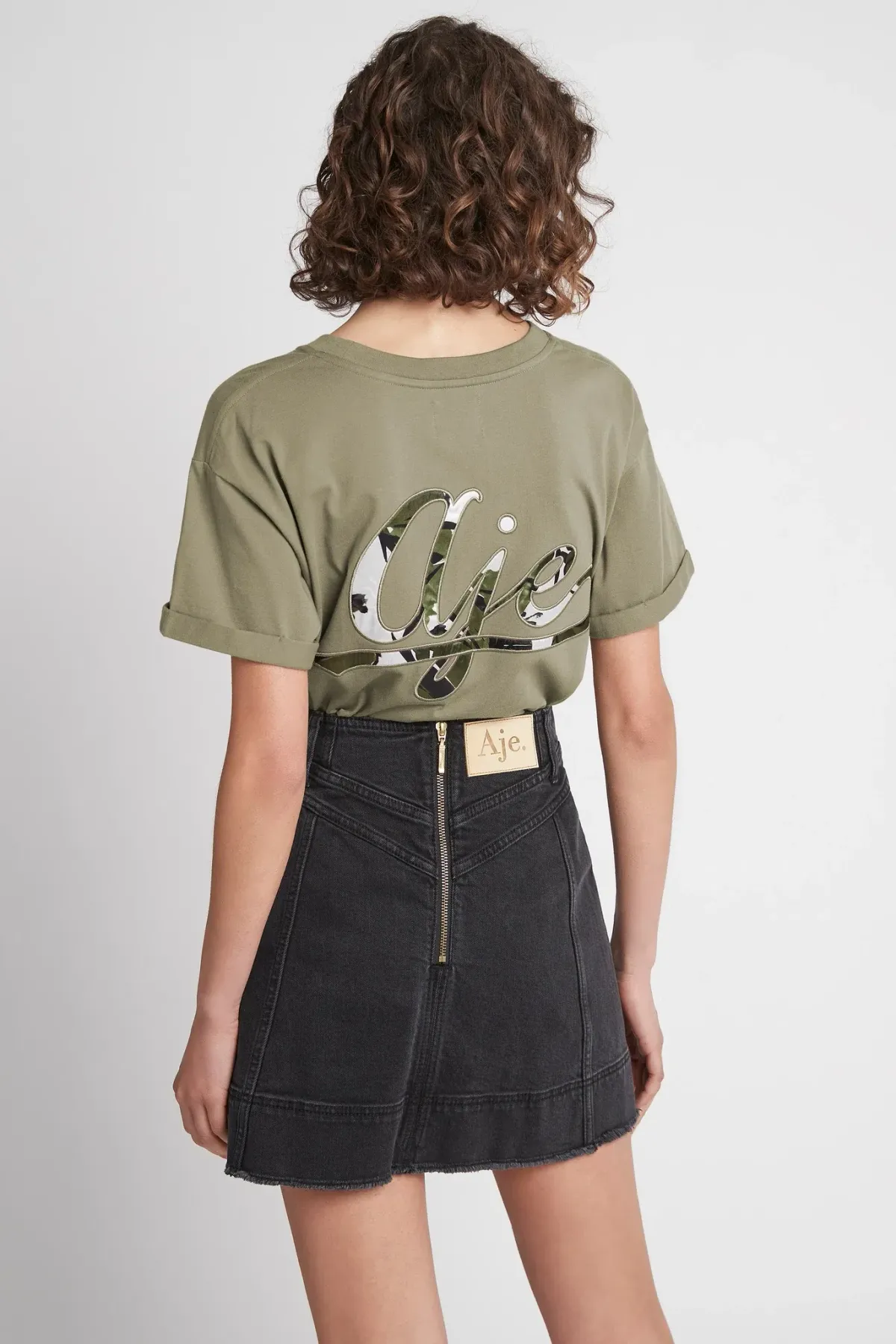 Aje Cole Denim Mini Skirt Black Size 12 - Image 3