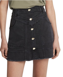Aje Cole Denim Mini Skirt Black Size 12 for rent on The Volte - image 2
