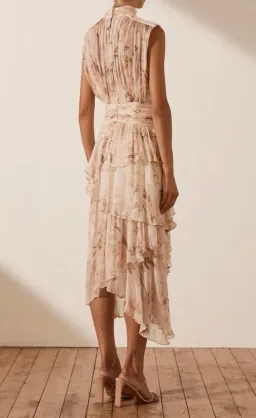 Shona Joy NINA SLEEVELESS RUCHED MIDI DRESS for rent on The Volte - image 3