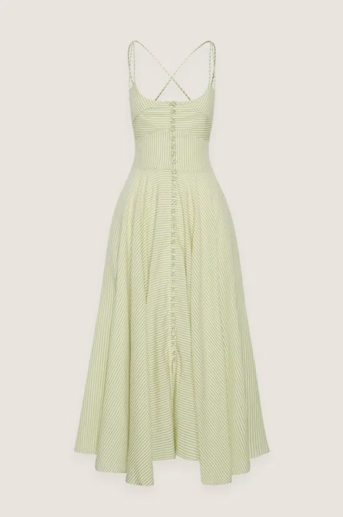 BY JOHNNY Pistachio Stripe Sun Dress Size 12 - Image 8