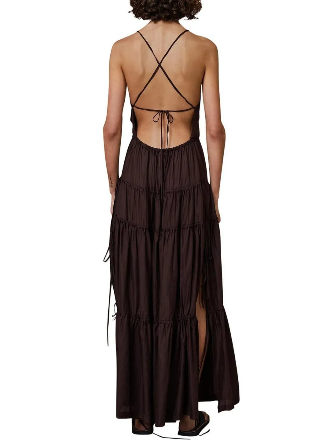 Bec & Bridge Carmen Maxi Dress Chocolate Brown Size 8 for rent on The Volte - main image