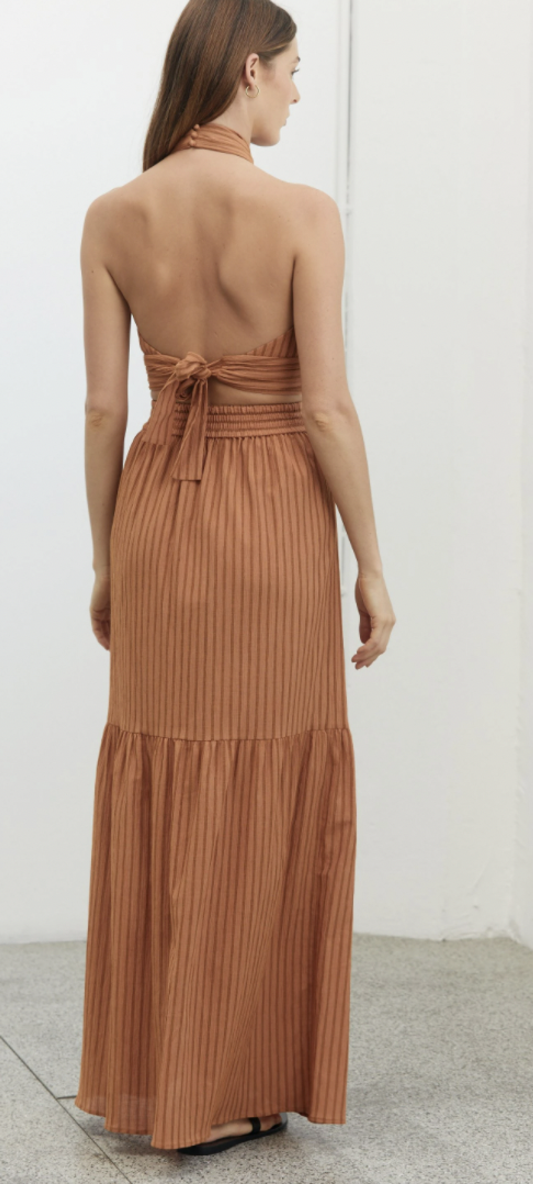 Third Form Halter Top and Maxi Skirt Set Brown Size 8 for rent on The Volte - main image