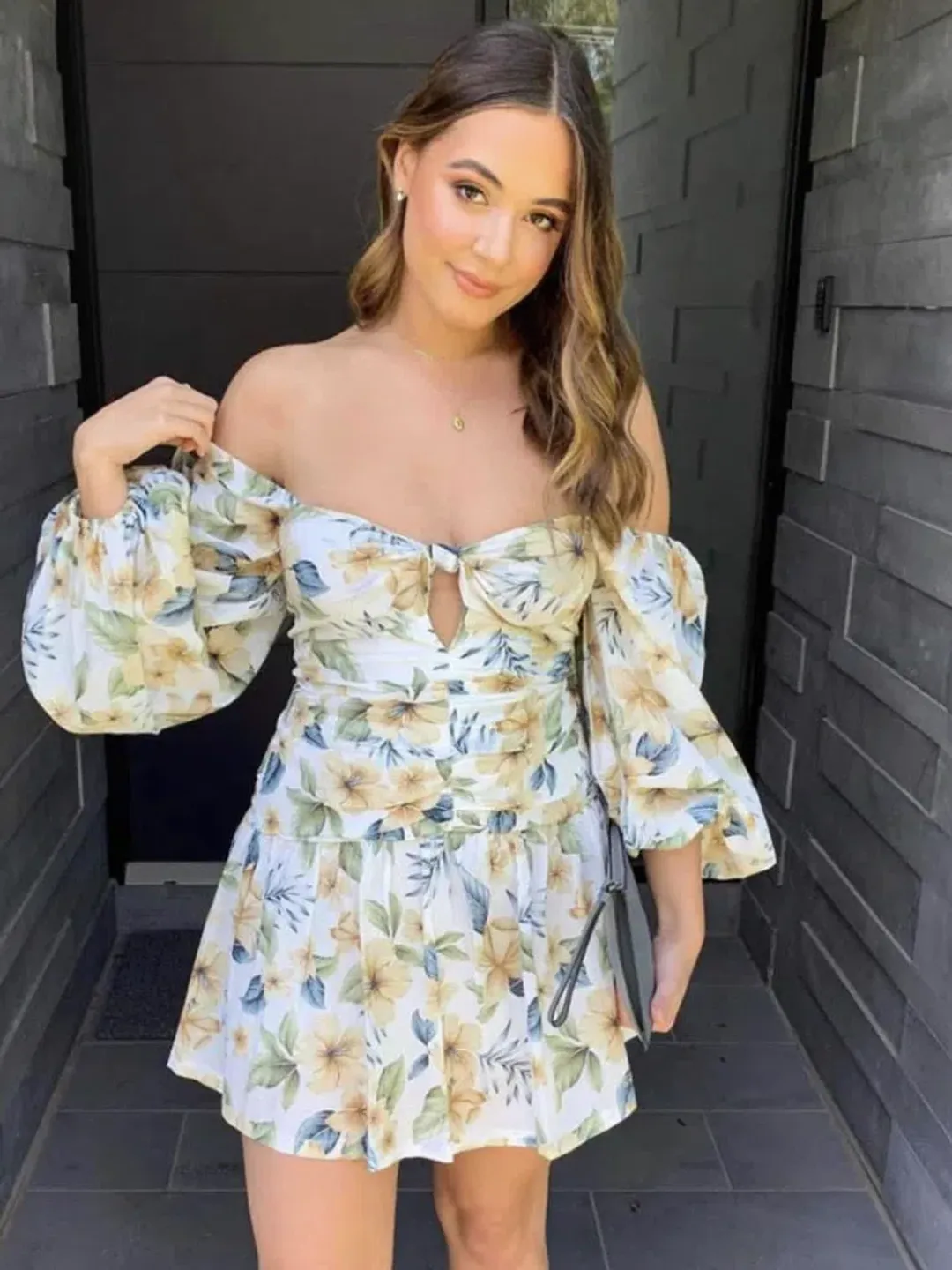 Bec and Bridge Fleurette Mini Dress Print Size 8 for rent on The Volte - main image