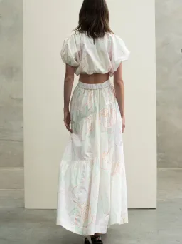 SWF Cropped Tee and Drawstring Tiered Skirt Set Print Size 8 for rent on The Volte - image 2