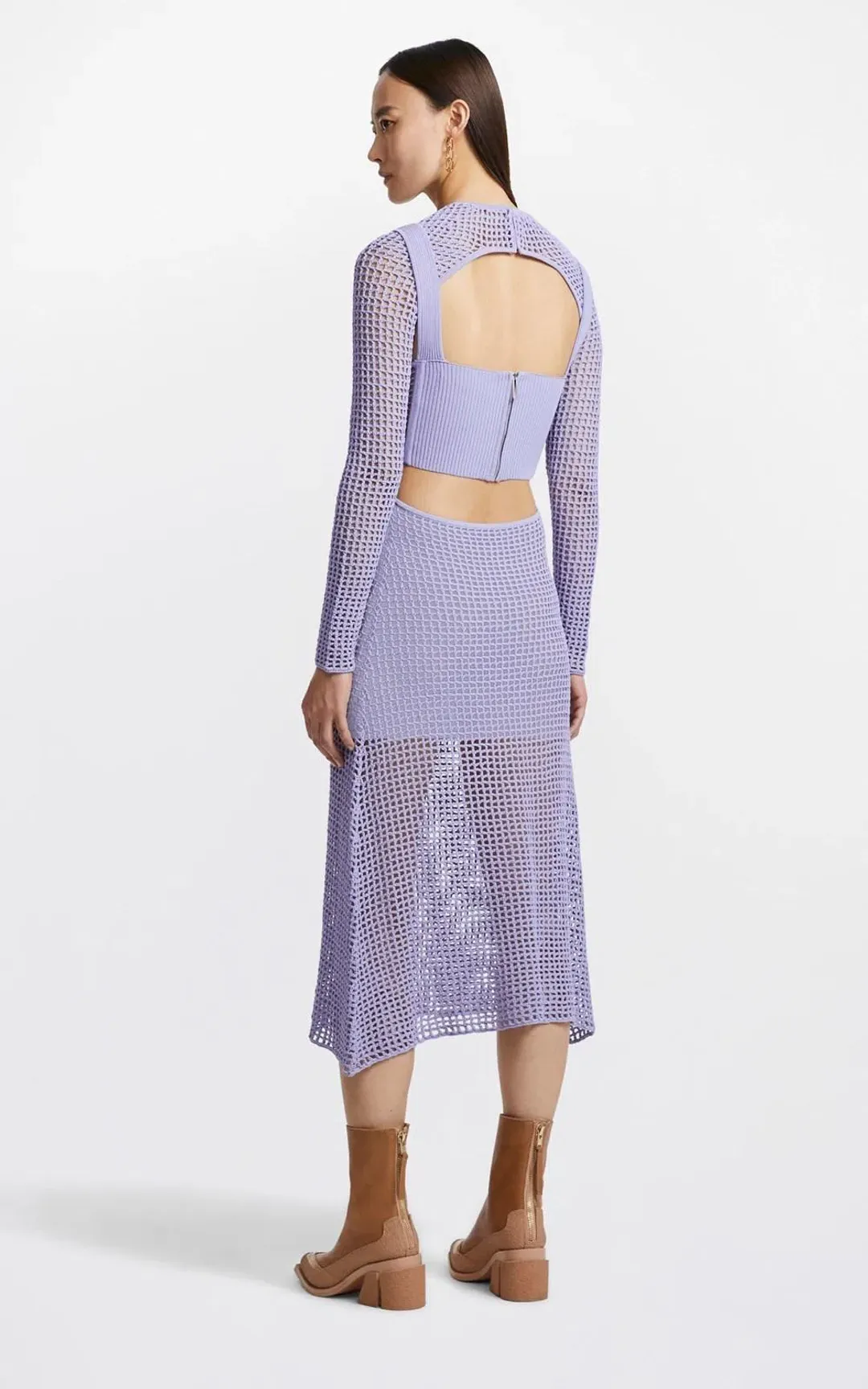Dion Lee Stirrup crochet Dress - Lilac for rent on The Volte - main image