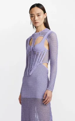 Dion Lee Stirrup crochet Dress - Lilac for rent on The Volte - image 3
