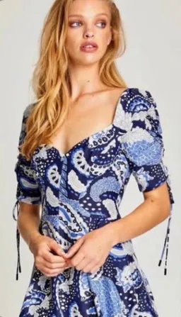 Alice McCall Paisley Mini Dress Blue Print Size 4 for rent on The Volte - image 4