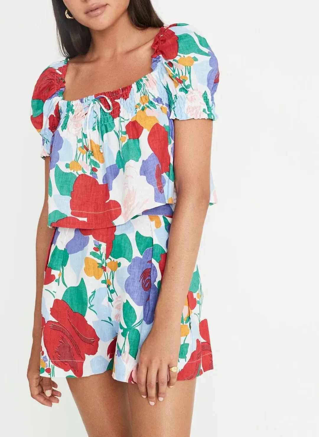 Faithfull the Brand Lilia Top and Ondine Shorts Set Print Size 8 for rent on The Volte - main image