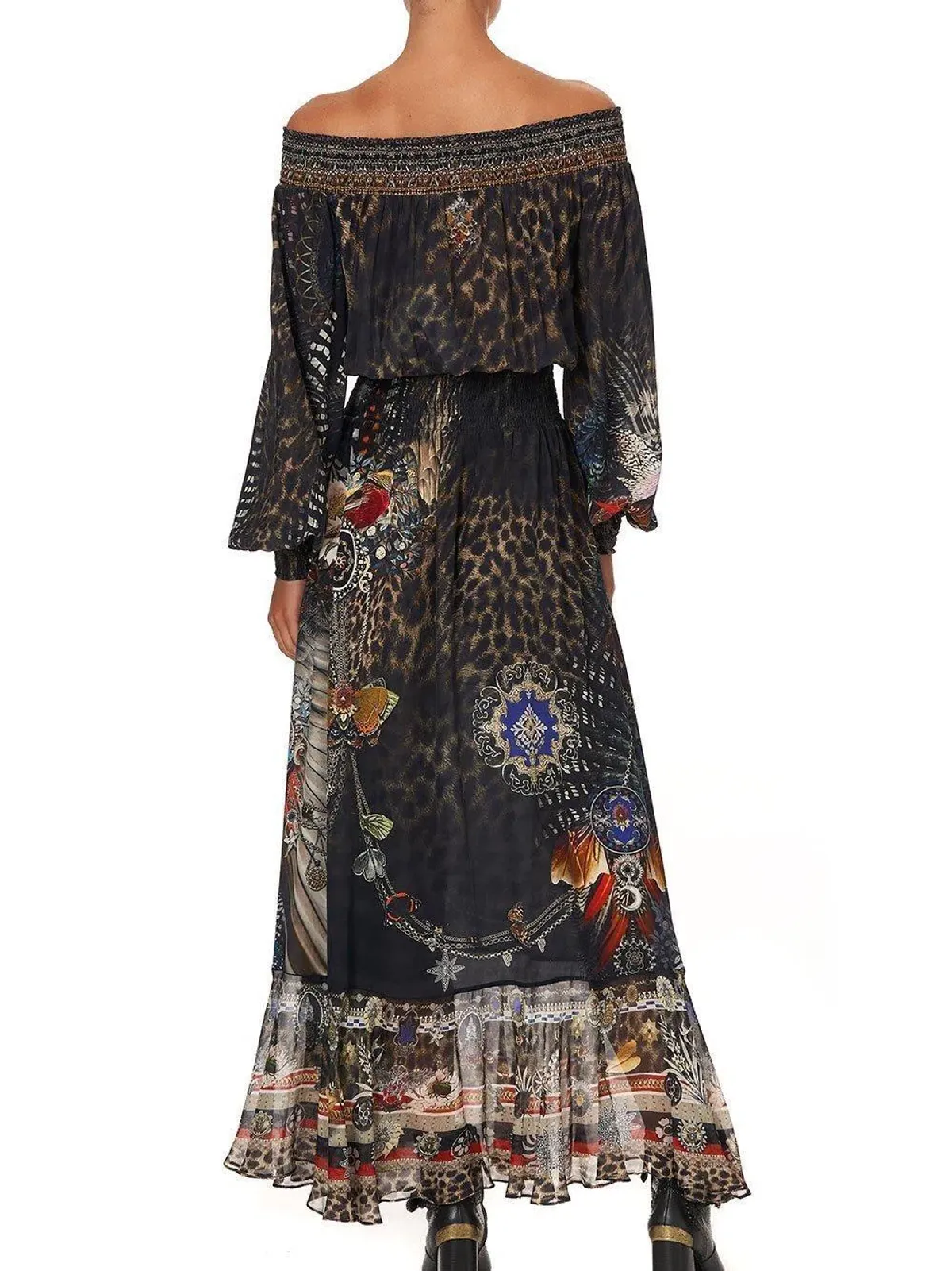 Camilla Treasure Chaser Off Shoulder Shirred Dress XXL - Image 2