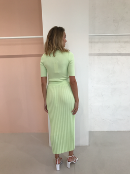 Bec & Bridge Citrus Club Knit Tee and Midi Skirt Set Key Lime Size 8 for rent on The Volte - image 3