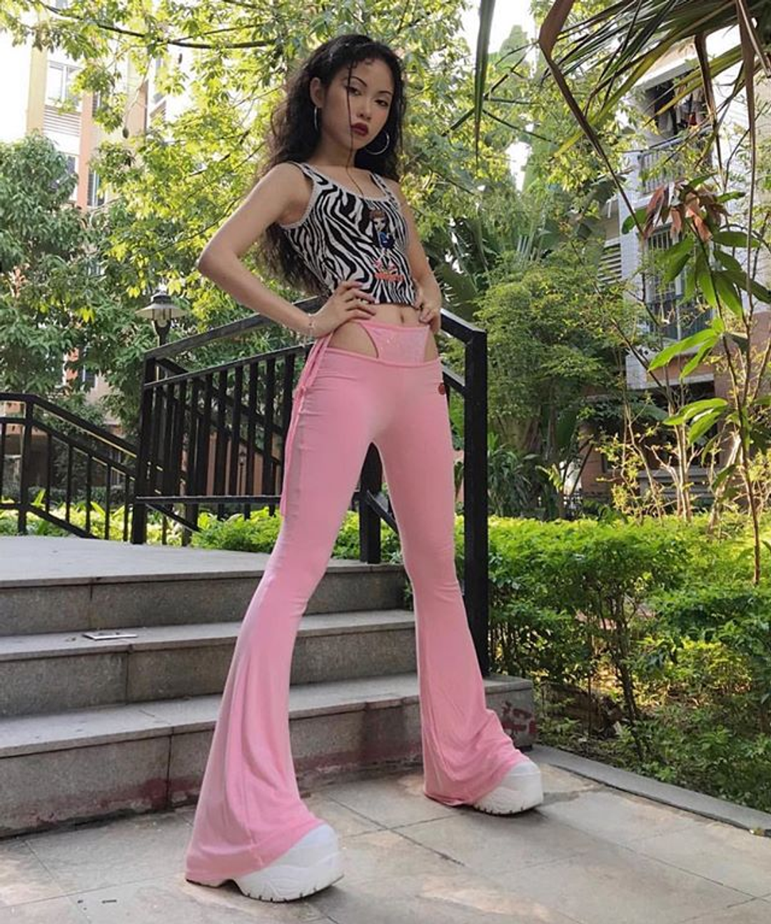 I.AM.GIA O Mighty OG G-String Flare Pants Pink Size / AU 8 for rent on The Volte - main image