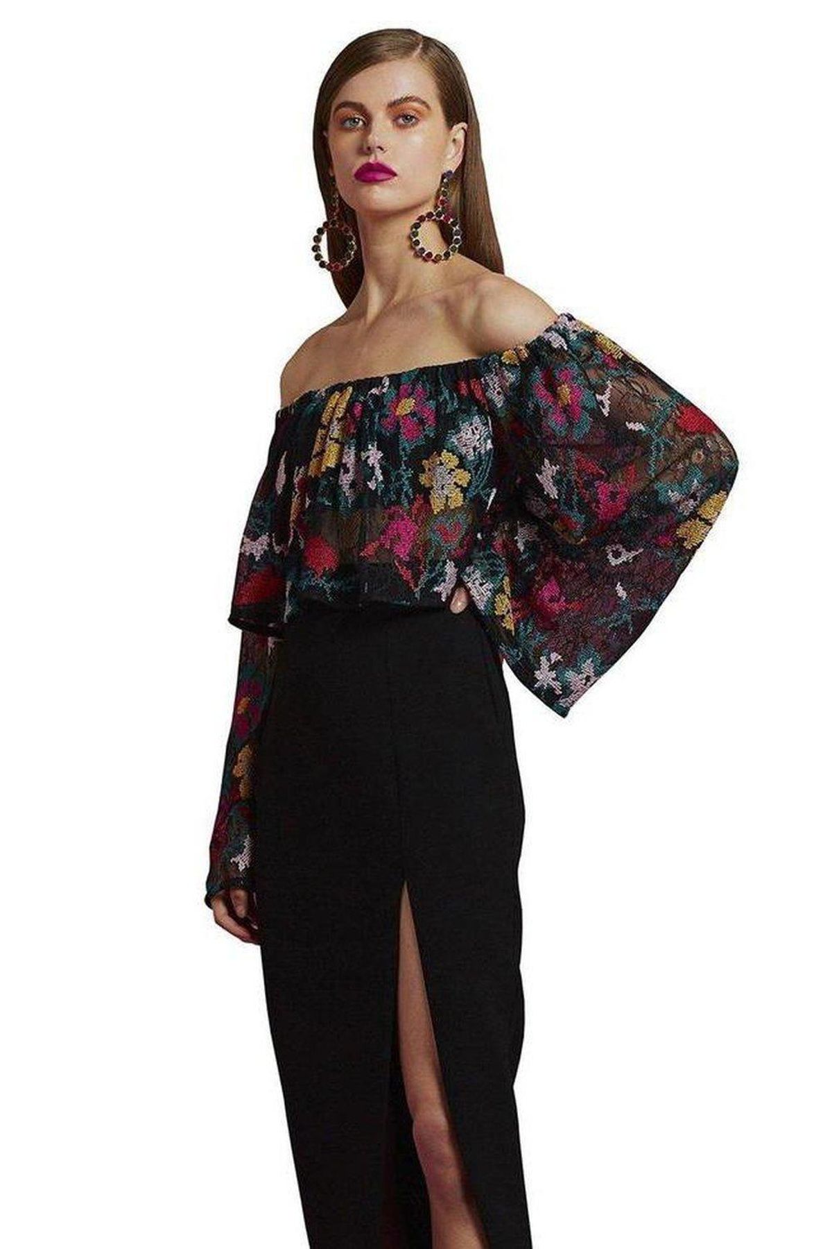 By Johnny Winter Garden Gather Top Embroidered Floral Size 10 for rent on The Volte - main image