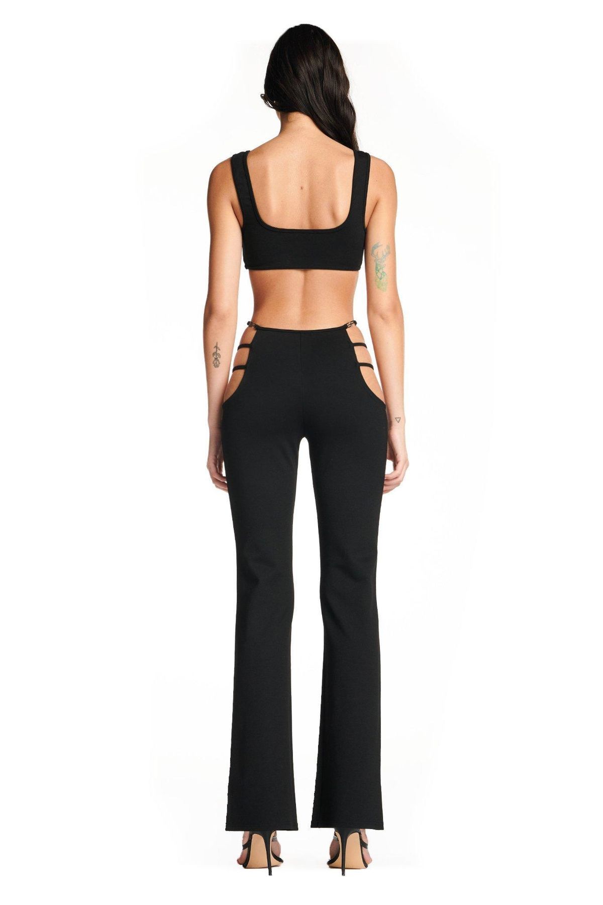 I. AM. GIA Lucid Crop Top & Pants Set Black Size XXS - Image 2
