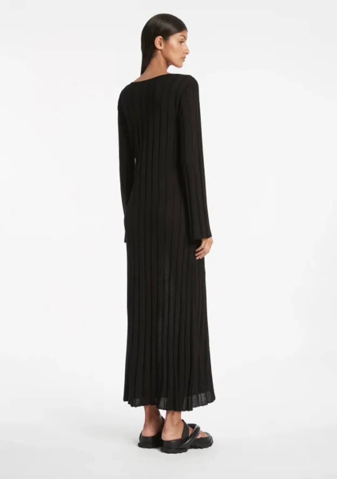 Sir The Label Basile V Neck Midi Dress Black Size 1 | AU 8 for rent on The Volte - main image