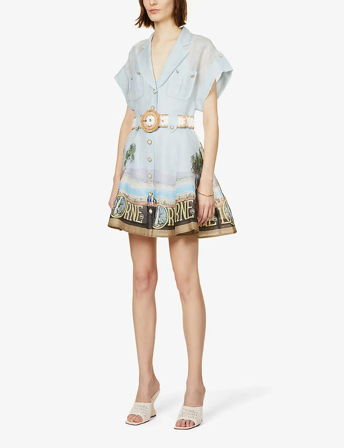 Zimmermann The Postcard Shirt Mini Dress in Lorne Print Size 0 / AU 8 for rent on The Volte - main image