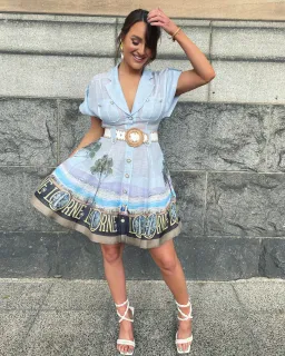 Zimmermann The Postcard Shirt Mini Dress in Lorne Print Size 0 / AU 8 for rent on The Volte - image 3