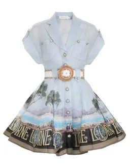 Zimmermann The Postcard Shirt Mini Dress in Lorne Print Size 0 / AU 8 for rent on The Volte - image 4