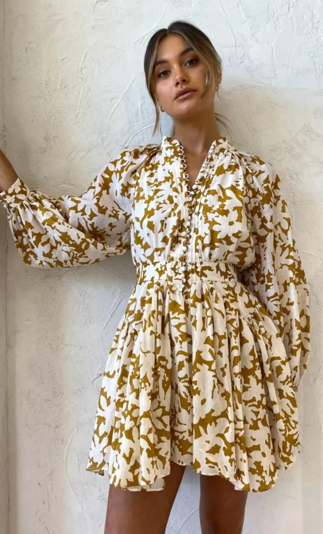 Acler Wolcott Mini Dress in Sienna Shadow Size 10 for rent on The Volte - main image