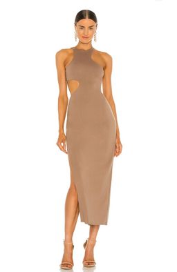 x REVOLVE Rylan Midi Dress in Taupe for rent on The Volte - image 2