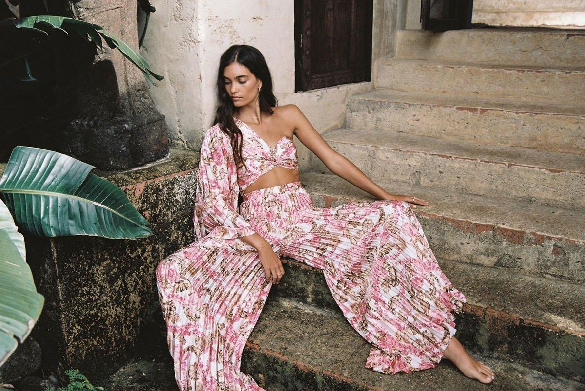 Significant Other Simone Top and Pants Skirt Set Print - Image 1