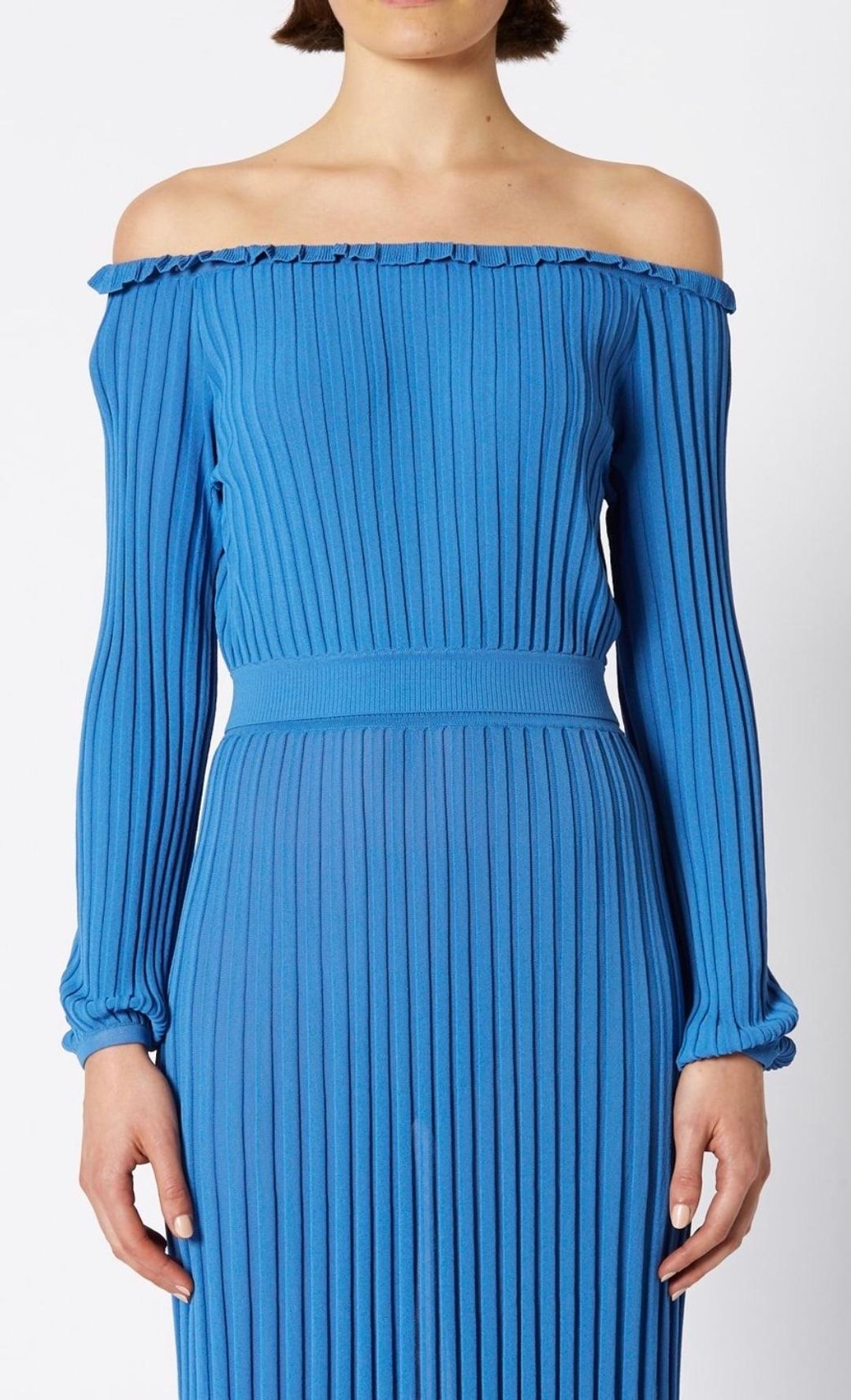 Scanlan Theodore Pleated Rib Top and Skirt Blue Size 6 for rent on The Volte - main image