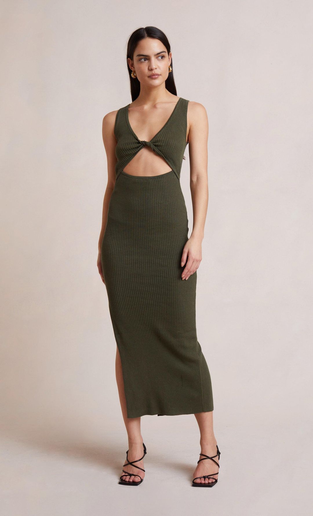 Bec & Bridge Riviera Midi Dress Army Size 12 for rent on The Volte - main image