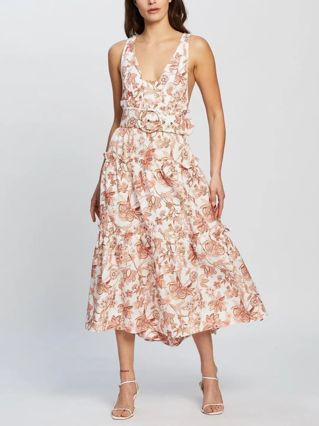 Shona Joy Carolina Tiered Midi Dress for rent on The Volte - main image