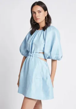 Aje Psychedelia Cut Out Mini Dress Pale Blue Size 4 for rent on The Volte - image 2