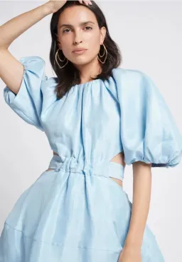 Aje Psychedelia Cut Out Mini Dress Pale Blue Size 4 for rent on The Volte - image 4