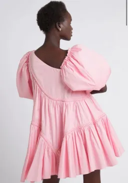 Aje Casabianca Braided Asymmetric Puff Sleeve Mini Dress Size 8 for rent on The Volte - image 2