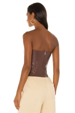 Miaou Leia Leather Corset Brown Size 6 for rent on The Volte - image 2