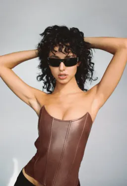 Miaou Leia Leather Corset Brown Size 6 for rent on The Volte - image 4