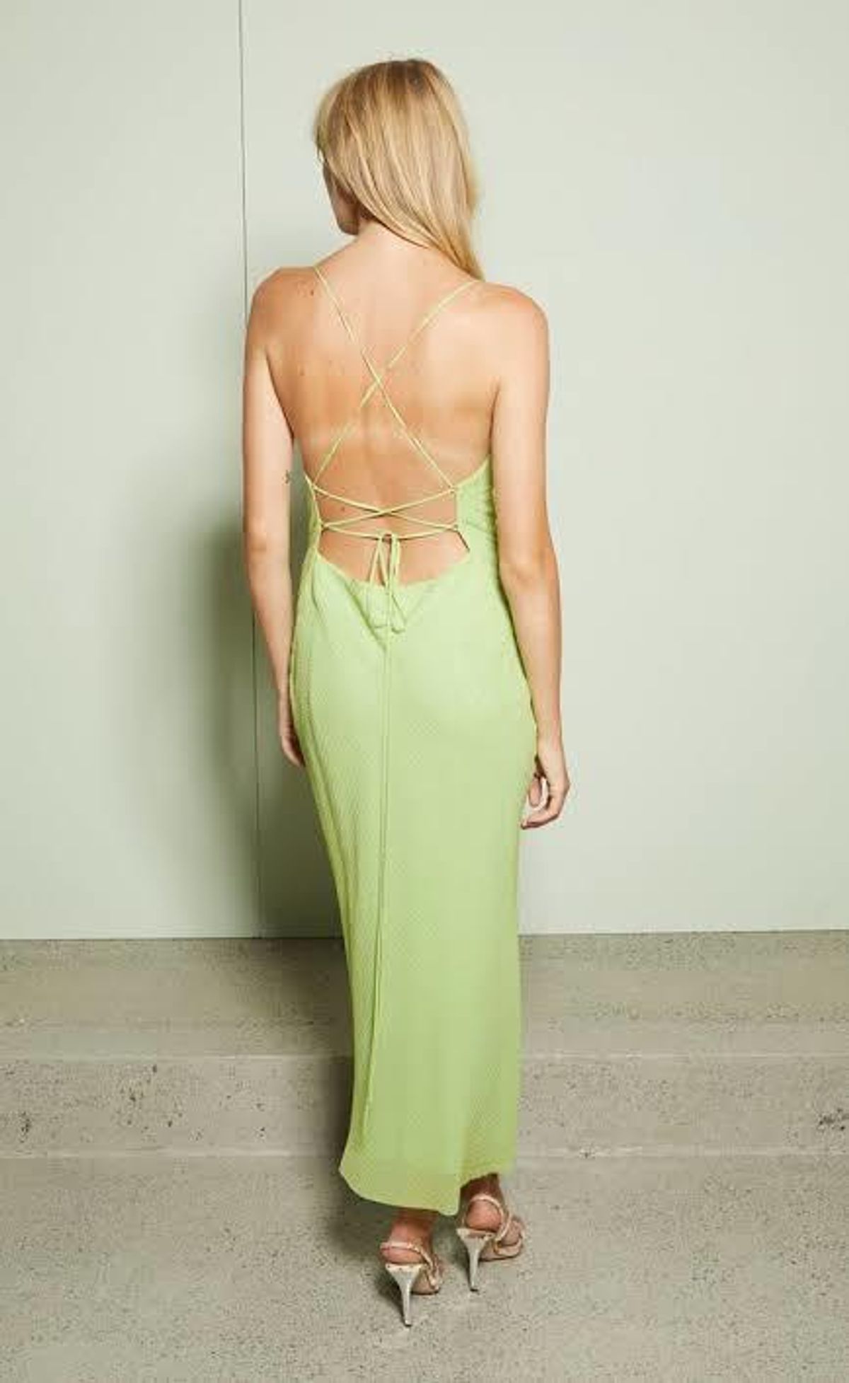 Bec & Bridge Lulu Check Midi Dress Green Size 6 - Image 4