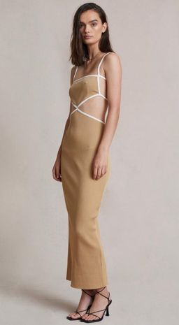 Bec and Bridge Coyote Midi Dress Brown Size 6 for rent on The Volte - image 2