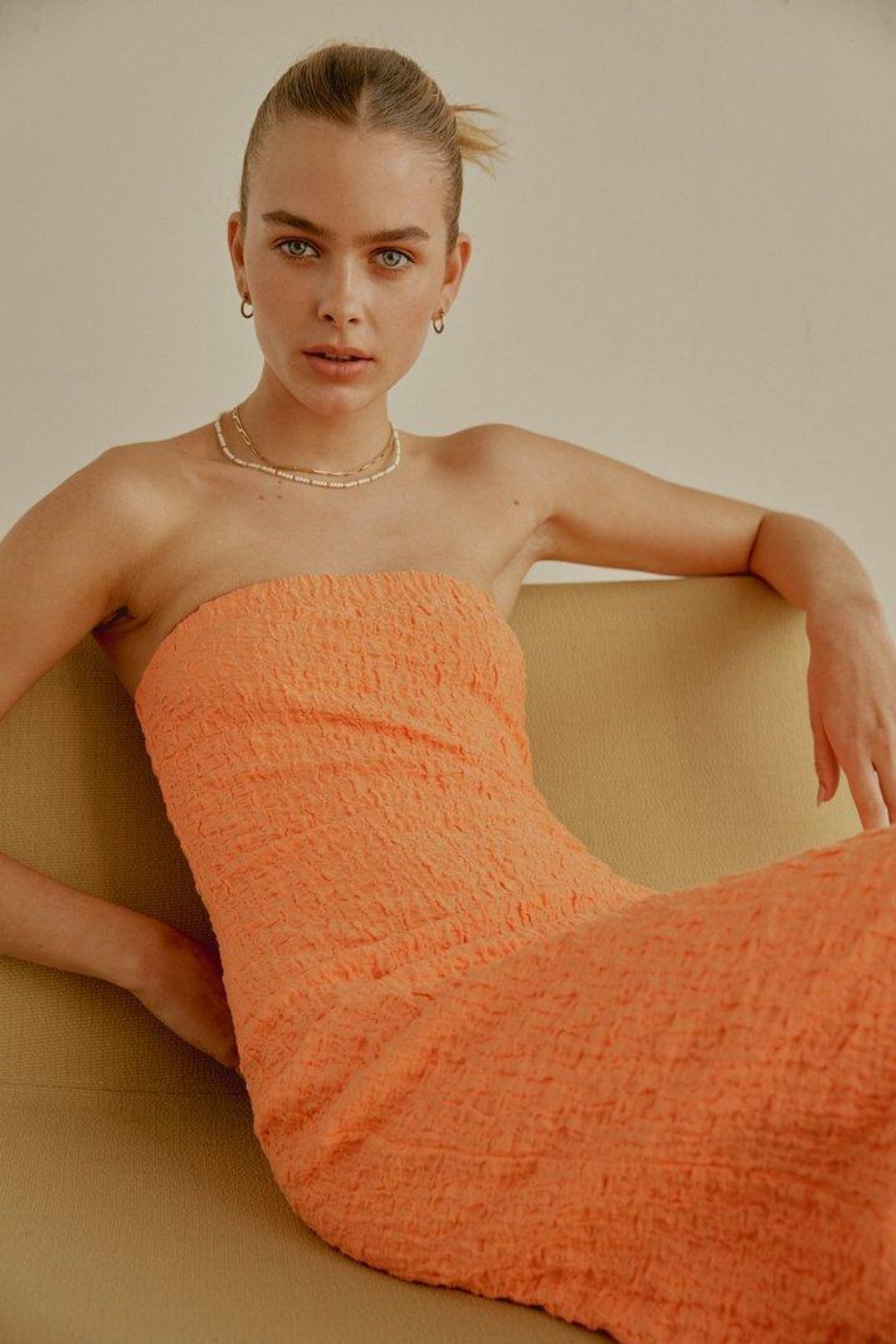 Ownley Petra Dress in Aperol Spritz for rent on The Volte - main image