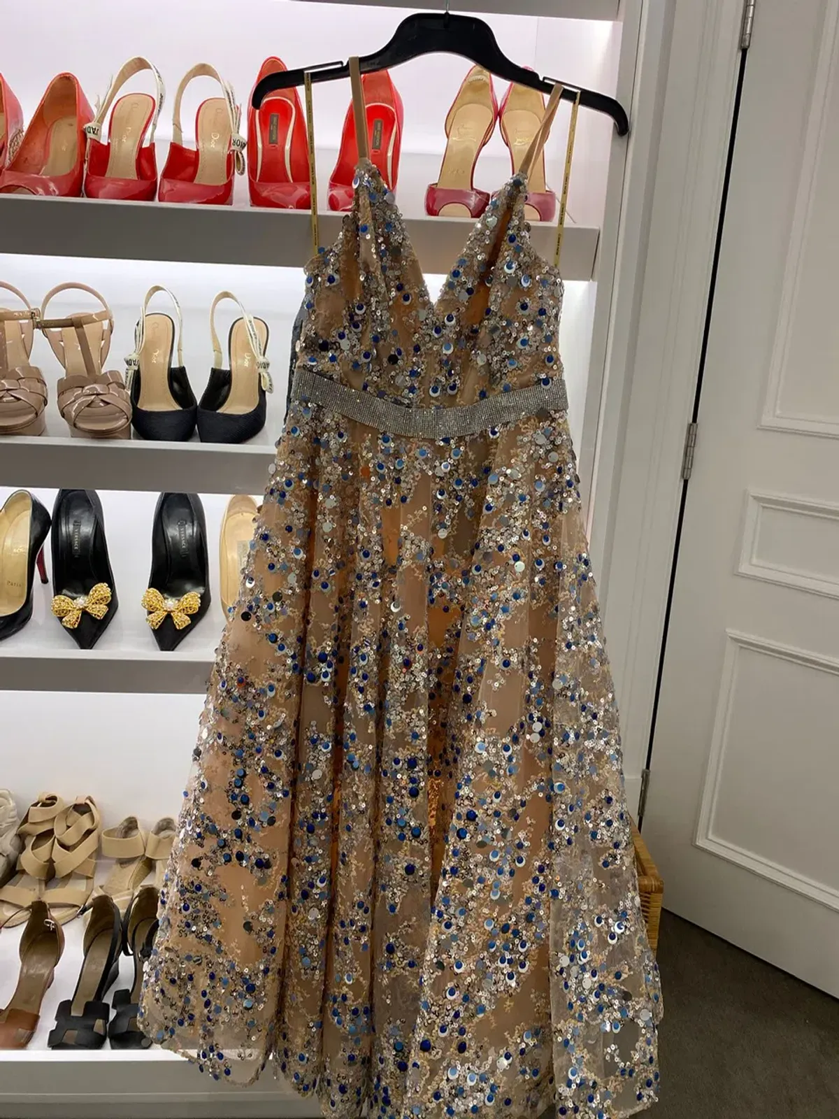 Bronx and Banco Midnight Silver Gown Midi- Small - Image 4