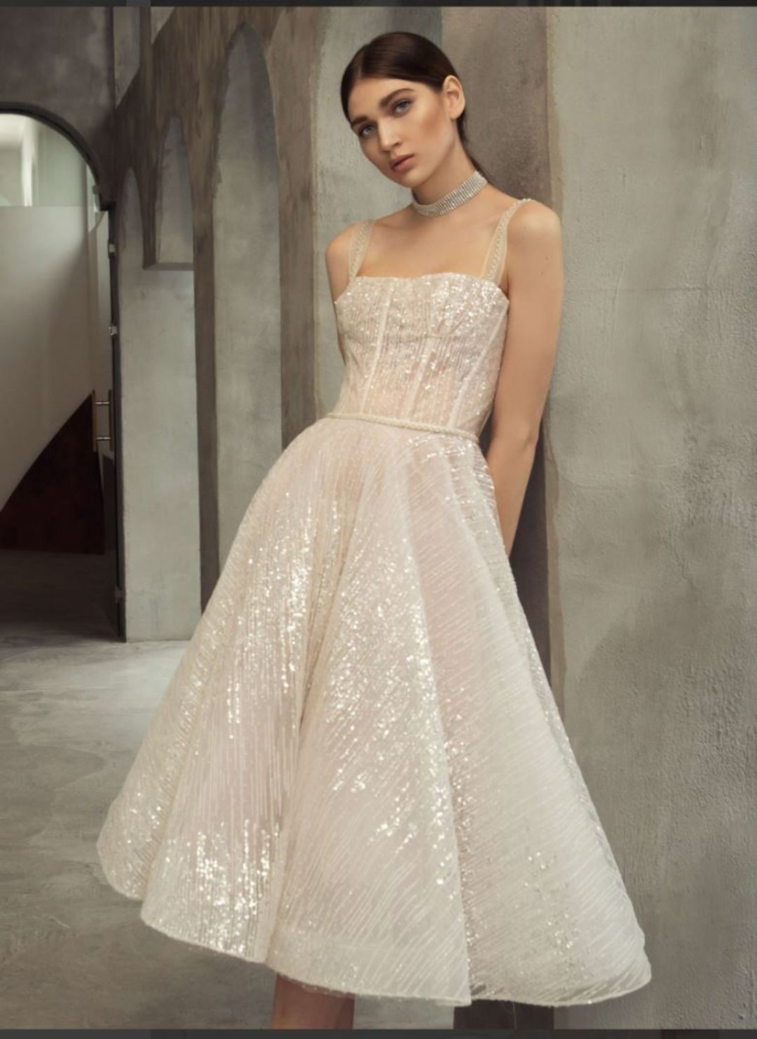 Bronx & Banco Mademoiselle Bridal Midi Dress Size 8 for rent on The Volte - main image