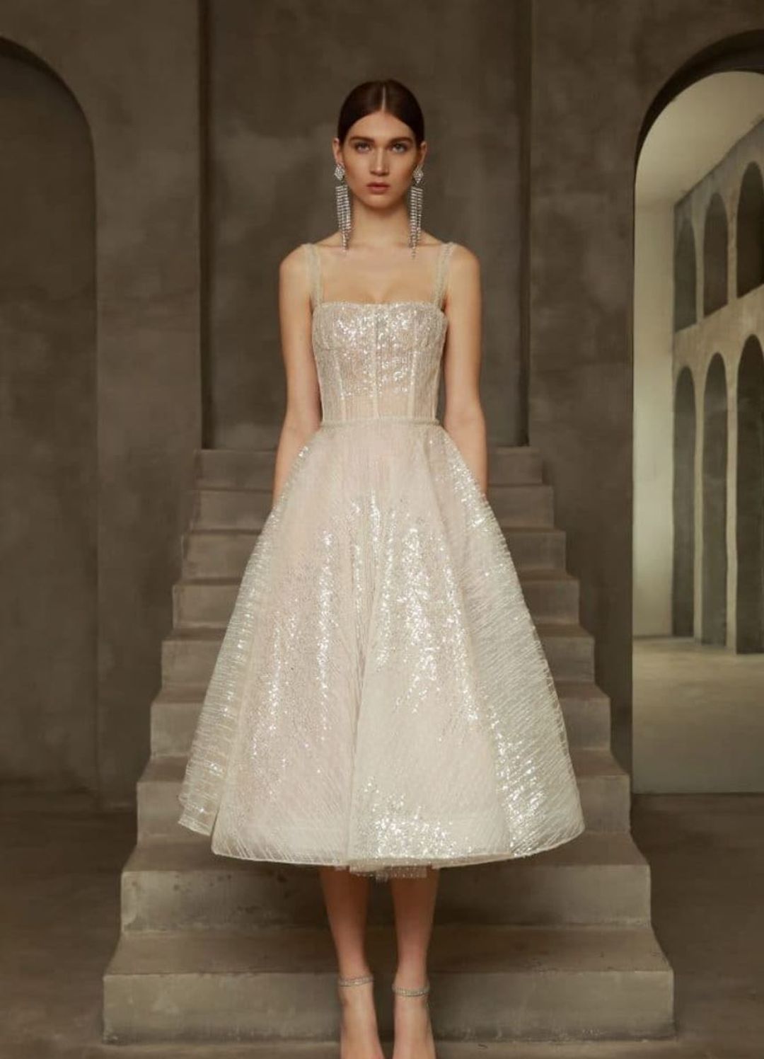Bronx & Banco Mademoiselle Bridal Midi Dress Size 8 for rent on The Volte - main image