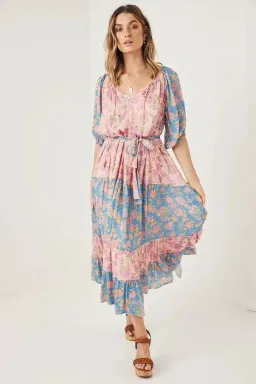 Spell & The Gypsy Juniper Tiered Gown Lilac Print Size L for rent on The Volte - image 1