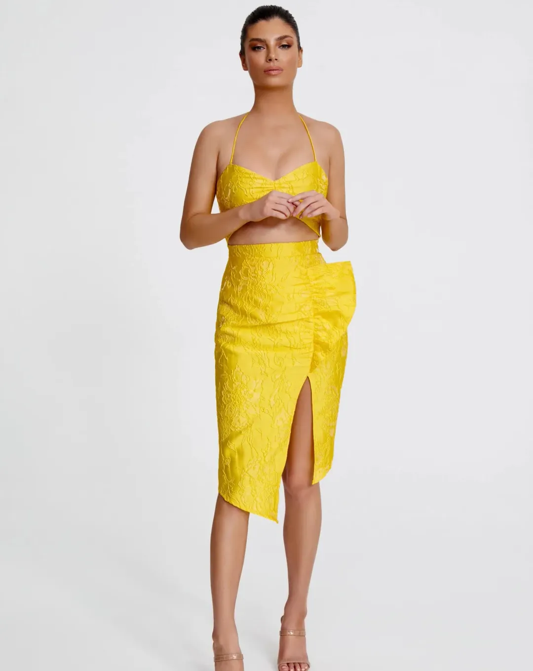 Derma Department Paloma Dress Yellow Size 8 for rent on The Volte - main image