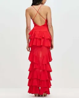 Derma Department Barcelona Maxi Dress Red Size 12 for rent on The Volte - image 3