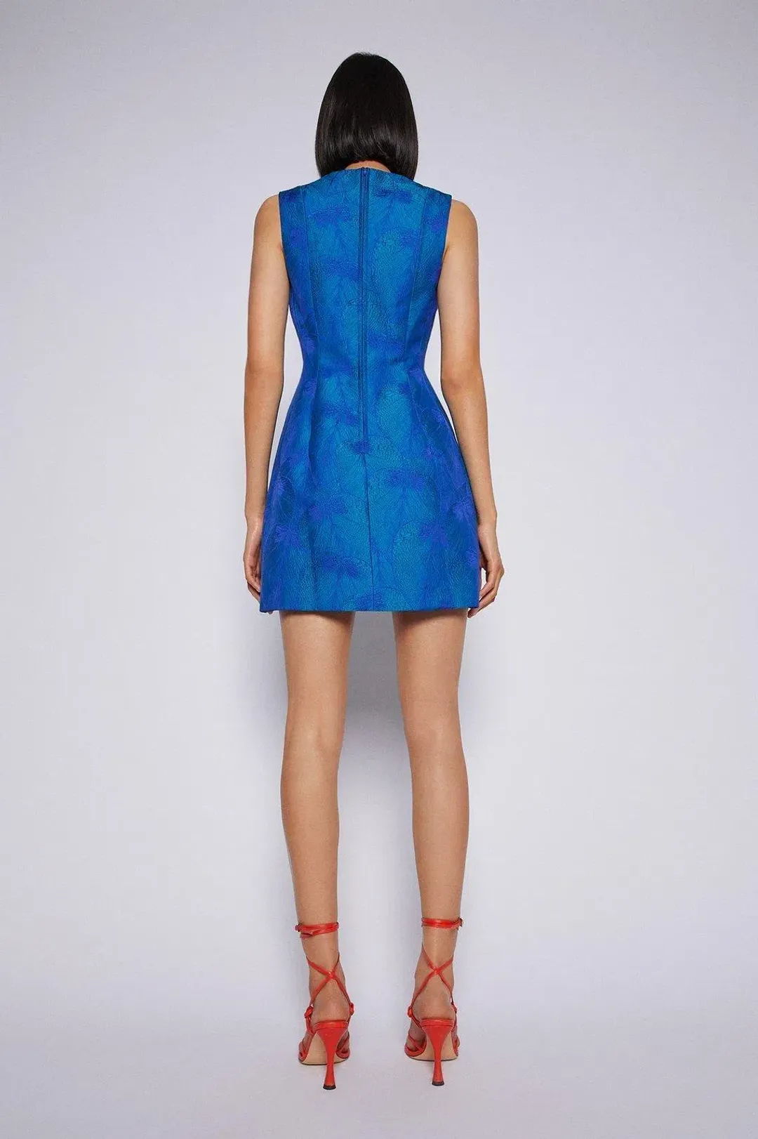 Scanlan Theodore Tropical Brocade Dress Blue Size 6 for rent on The Volte - main image