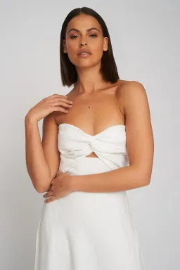 Penelope Strapless Midi Dress White for rent on The Volte - image 4