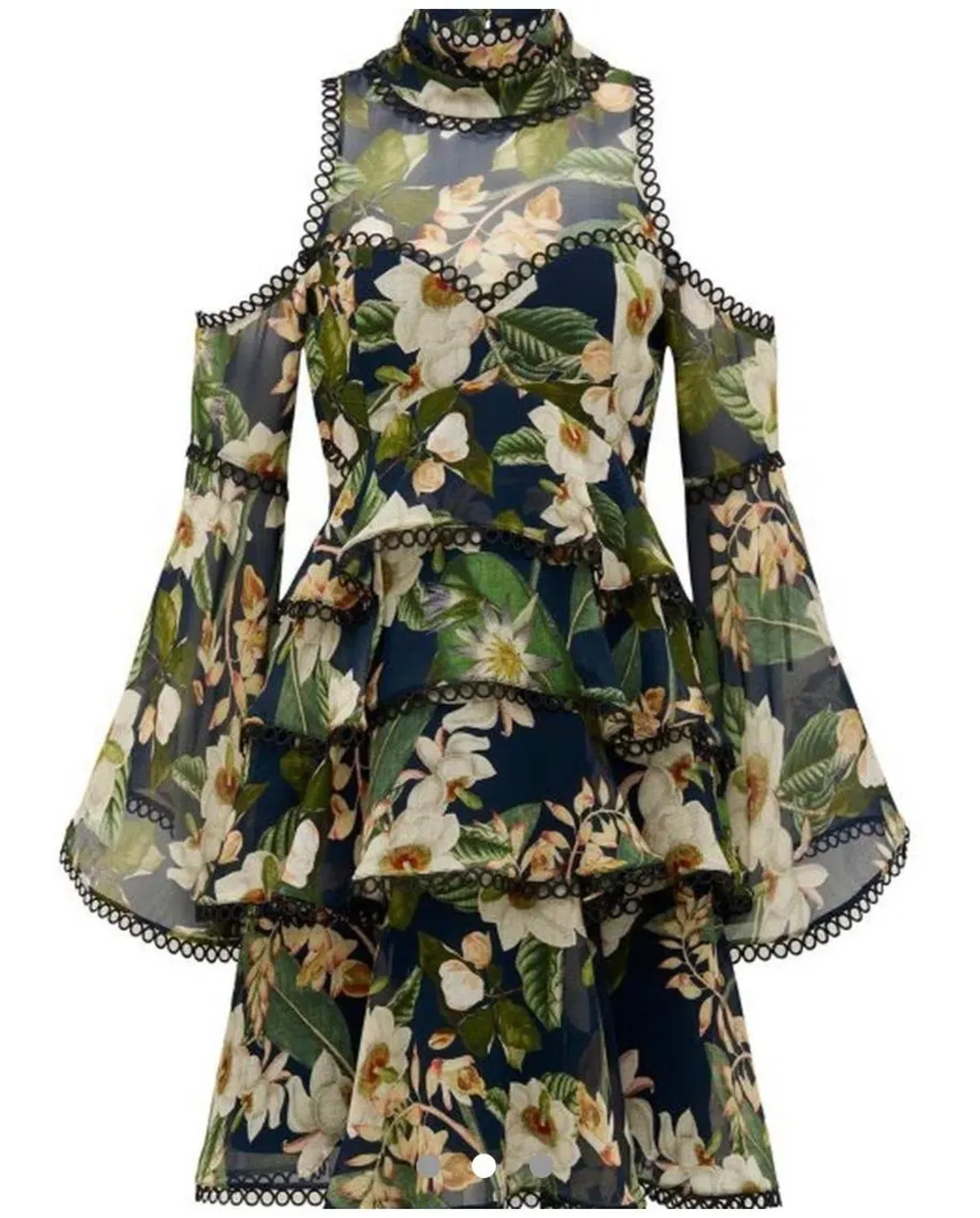 Thurley Vianna Dress Green Print Size 12 - Image 1