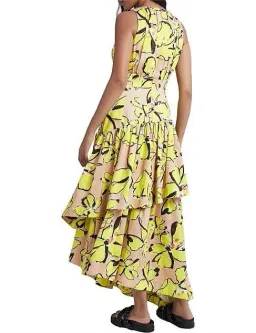Aje Pelicano Citrus Bloom Racer Asymmetric Tiered Dress for rent on The Volte - image 2
