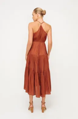 Sheike Womens Cascade Midi Dress Copper Size 16 for rent on The Volte - image 4