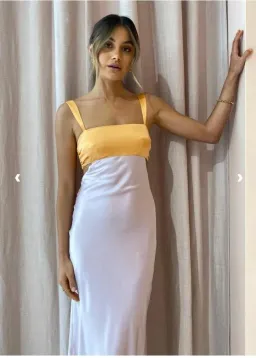 Hansen & Gretel Felicity Dress In Apricot/Lilac Size 6 for rent on The Volte - image 2