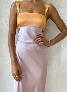 Hansen & Gretel Felicity Dress In Apricot/Lilac Size 6 for rent on The Volte - image 4